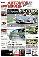 Titelblatt der Nummer 39 von Automobil-Revue Zeitungen 2003