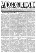 Titelblatt der Nummer 8 von Automobil-Revue Zeitungen 1933