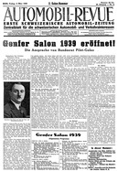 Titelblatt der Nummer 18 von Automobil-Revue Zeitungen 1939