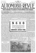 Titelblatt der Nummer 11 von Automobil-Revue Zeitungen 1920