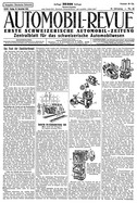 Titelblatt der Nummer 68 von Automobil-Revue Zeitungen 1925