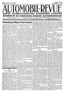 Titelblatt der Nummer 60 von Automobil-Revue Zeitungen 1934