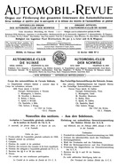 Titelblatt der Nummer 3 von Automobil-Revue Zeitungen 1909