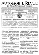 Titelblatt der Nummer 33 von Automobil-Revue Zeitungen 1910
