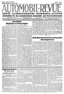Titelblatt der Nummer 70 von Automobil-Revue Zeitungen 1930