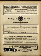 Titelblatt der Nummer 18 von Der Motorfahrer 1917