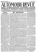 Titelblatt der Nummer 108 von Automobil-Revue Zeitungen 1930