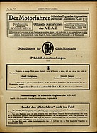 Titelblatt der Nummer 25 von Der Motorfahrer 1917