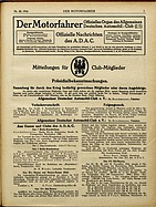 Titelblatt der Nummer 48 von Der Motorfahrer 1916