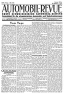 Titelblatt der Nummer 37 von Automobil-Revue Zeitungen 1934