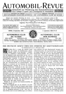 Titelblatt der Nummer 27 von Automobil-Revue Zeitungen 1909