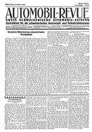 Titelblatt der Nummer 13 von Automobil-Revue Zeitungen 1934
