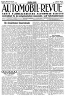 Titelblatt der Nummer 33 von Automobil-Revue Zeitungen 1933