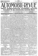 Titelblatt der Nummer 9 von Automobil-Revue Zeitungen 1925