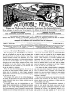 Titelblatt der Nummer 1 von Automobil-Revue Zeitungen 1907