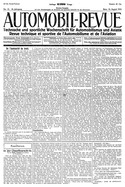 Titelblatt der Nummer 33 von Automobil-Revue Zeitungen 1920