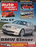 Titelblatt der Nummer 24 von auto motor und sport 2003