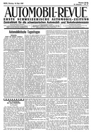 Titelblatt der Nummer 73 von Automobil-Revue Zeitungen 1935