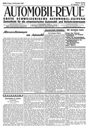 Titelblatt der Nummer 92 von Automobil-Revue Zeitungen 1935