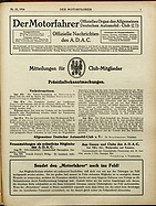 Titelblatt der Nummer 25 von Der Motorfahrer 1916
