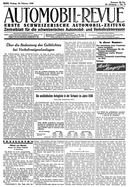 Titelblatt der Nummer 16 von Automobil-Revue Zeitungen 1939