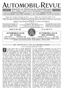 Titelblatt der Nummer 12 von Automobil-Revue Zeitungen 1909