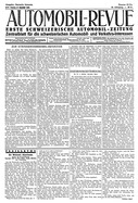 Titelblatt der Nummer 99 von Automobil-Revue Zeitungen 1928