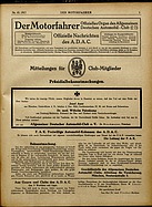 Titelblatt der Nummer 45 von Der Motorfahrer 1917