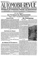 Titelblatt der Nummer 67 von Automobil-Revue Zeitungen 1930