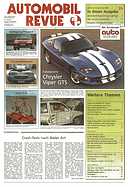 Titelblatt der Nummer 26 von Automobil-Revue Zeitungen 1996
