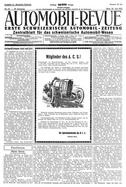 Titelblatt der Nummer 26 von Automobil-Revue Zeitungen 1922