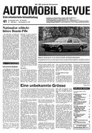 Titelblatt der Nummer 41 von Automobil-Revue Zeitungen 1974