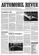 Titelblatt der Nummer 20 von Automobil-Revue Zeitungen 1965