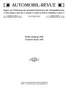 Titelblatt der Nummer 0 von Automobil-Revue Zeitungen 1908