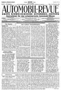 Titelblatt der Nummer 49 von Automobil-Revue Zeitungen 1922