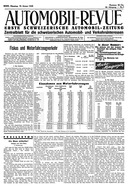 Titelblatt der Nummer 3 von Automobil-Revue Zeitungen 1940