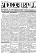 Titelblatt der Nummer 39 von Automobil-Revue Zeitungen 1928