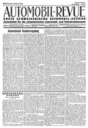 Titelblatt der Nummer 12 von Automobil-Revue Zeitungen 1934