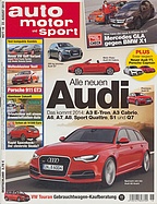 Titelblatt der Nummer 18 von auto motor und sport 2013