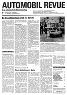 Titelblatt der Nummer 2 von Automobil-Revue Zeitungen 1974