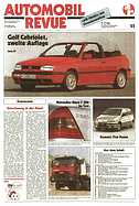 Titelblatt der Nummer 25 von Automobil-Revue Zeitungen 1993