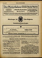 Titelblatt der Nummer 12 von Der Motorfahrer 1917