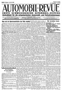 Titelblatt der Nummer 56 von Automobil-Revue Zeitungen 1935