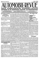 Titelblatt der Nummer 42 von Automobil-Revue Zeitungen 1935