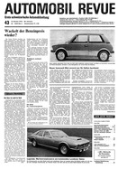 Titelblatt der Nummer 43 von Automobil-Revue Zeitungen 1974