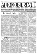 Titelblatt der Nummer 14 von Automobil-Revue Zeitungen 1933