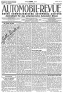 Titelblatt der Nummer 2 von Automobil-Revue Zeitungen 1925