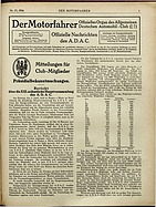 Titelblatt der Nummer 17 von Der Motorfahrer 1916