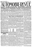 Titelblatt der Nummer 104 von Automobil-Revue Zeitungen 1930