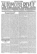 Titelblatt der Nummer 68 von Automobil-Revue Zeitungen 1934
